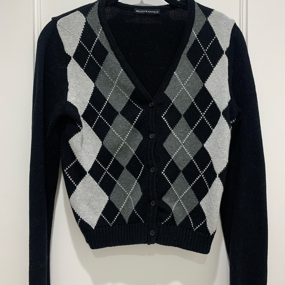 Brandy Melville Checkered cardigan sweater